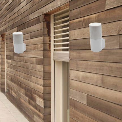 Applique da esterno da parete lampada da muro per balconi terrazzi attacco E27 IP54  bianco o grigio - enzoled