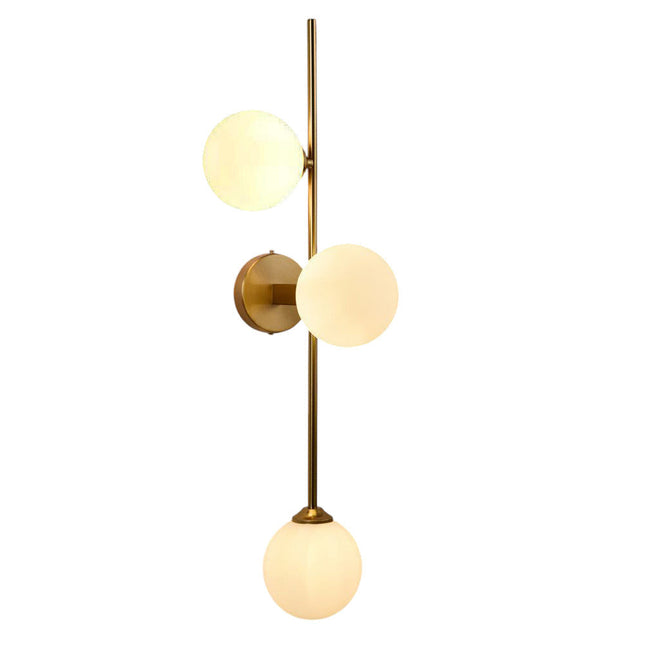 Applique a parete bronzo tre sfera in vetro lampada da muro minamalista con attacco G9 - enzoled