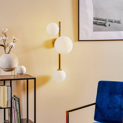Applique a parete bronzo tre sfera in vetro lampada da muro minamalista con attacco G9 - enzoled