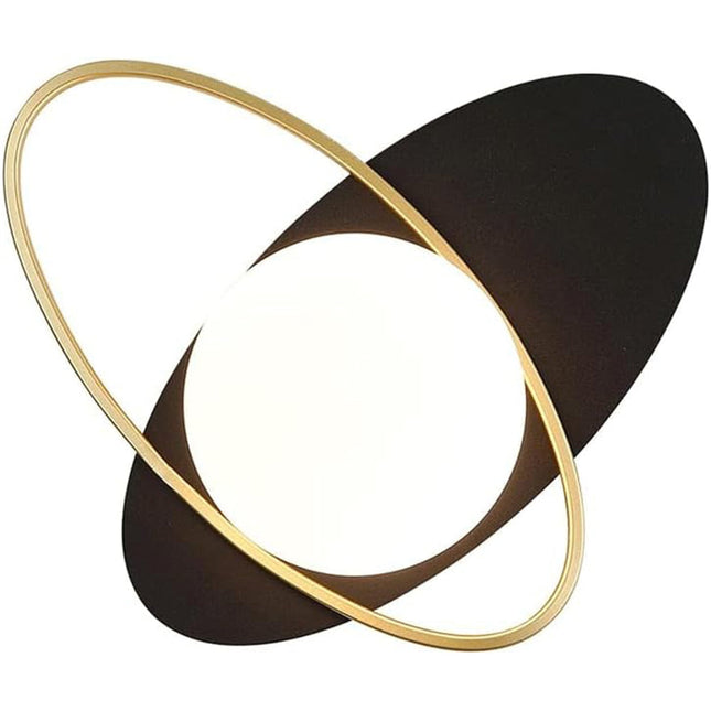 Applique a parete in stile contemporaneo con attacco G9 di colore nero e oro con sfera in vetro - enzoled