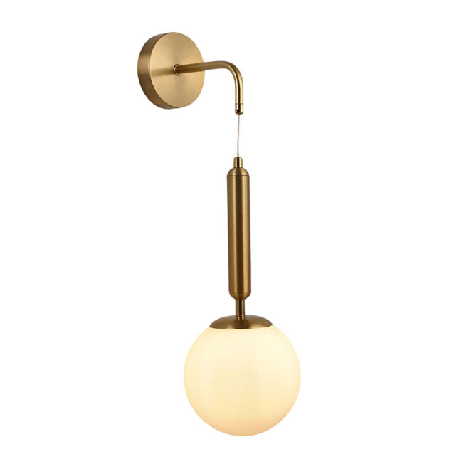 Applique a parete pendente in stile contemporaneo con attacco G9 di colore bronzo con sfera in vetro - enzoled