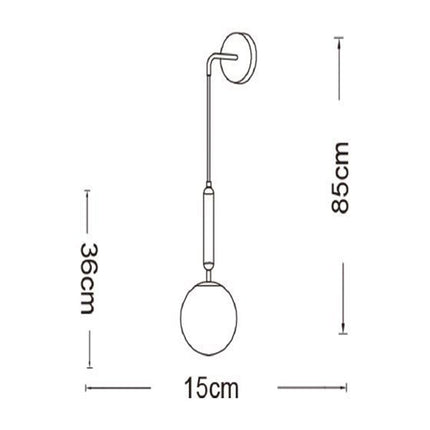 Applique a parete pendente in stile contemporaneo con attacco G9 di colore bronzo con sfera in vetro - enzoled