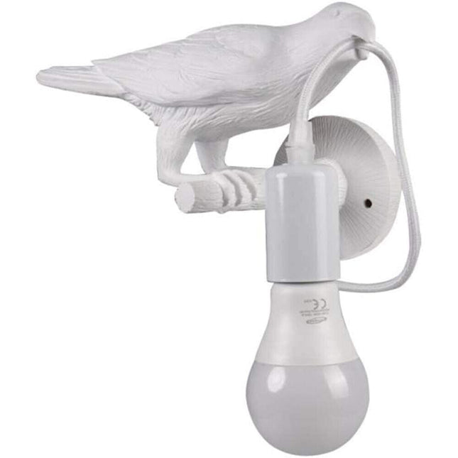 Applique da muro decorativo a forma di corvo lampada da parete con attacco e27 - enzoled