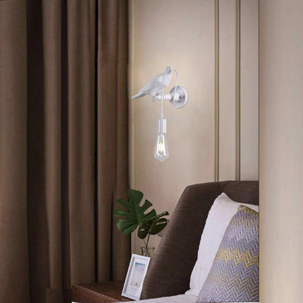 Applique da muro decorativo a forma di corvo lampada da parete con attacco e27 - enzoled