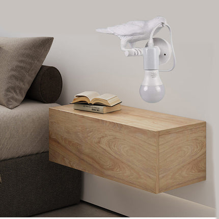 Applique da muro decorativo a forma di corvo lampada da parete con attacco e27 - enzoled