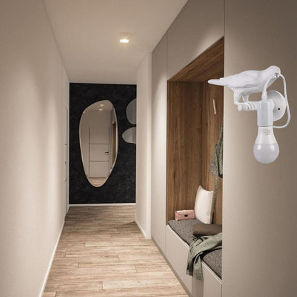Applique da muro decorativo a forma di corvo lampada da parete con attacco e27 - enzoled