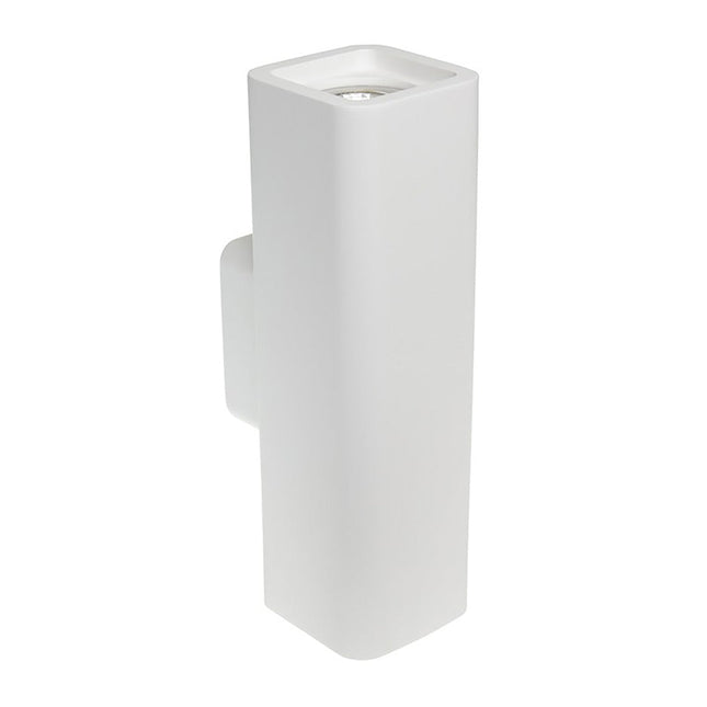 Applique da parete doppia emissione in gesso a cubo verniciabile con attacco gu10 110x70mm poratafaretto UP & DOWN - enzoled