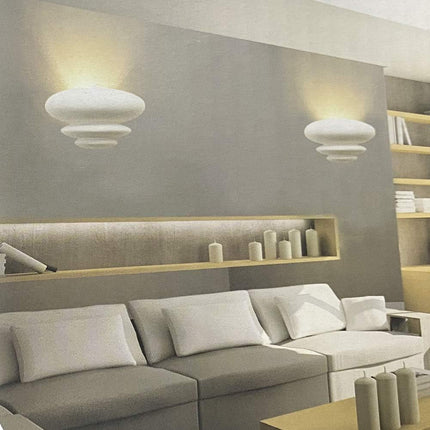 Applique da parete in gesso ovale con onde verniciabile lampada da muro con attacco g9 moderno - enzoled