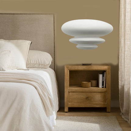 Applique da parete in gesso ovale con onde verniciabile lampada da muro con attacco g9 moderno - enzoled