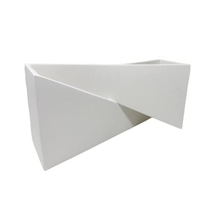 Applique da parete in gesso rettangolare incrociato doppia emissione up e down lampada contemporanea con attacco g9 - enzoled