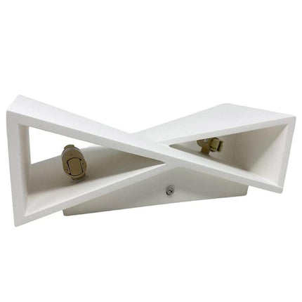 Applique da parete in gesso rettangolare incrociato doppia emissione up e down lampada contemporanea con attacco g9 - enzoled