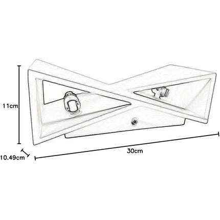 Applique da parete in gesso rettangolare incrociato doppia emissione up e down lampada contemporanea con attacco g9 - enzoled