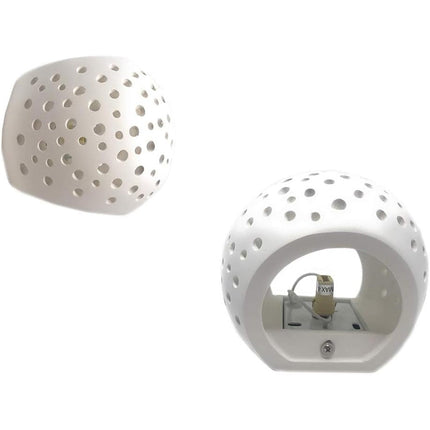 Applique da parete in gesso tondo a doppia emissione luminosa up e down verniciabile lampada contemporanee con attacco g9 - enzoled