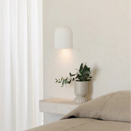 Applique in gesso rigato da parete lampada da muro verniciabile attacco GU10 - enzoled