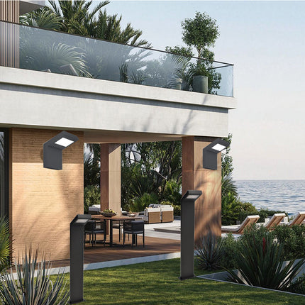 Lampione da giardino o applique da parete a led ultra moderno 10 watt IP54 luce naturale 4000k - enzoled