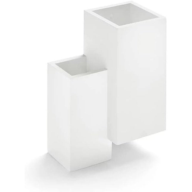 Applique da parete in gesso 2 cubi doppia emissione up e down lampada contemporanea con attacco g9 - enzoled