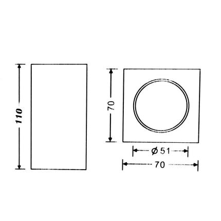 Applique da soffitto portafaretto in gesso a cubo verniciabile con attacco gu10 110x70mm supporto per faretti - enzoled
