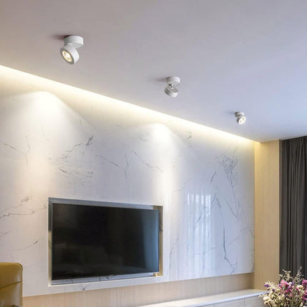 Applique orientabile 1 led cob moderno 7 watt lampada da muro parete soffitto bianco luce fredda 6500k calda 3000k naturale 4000k - enzoled