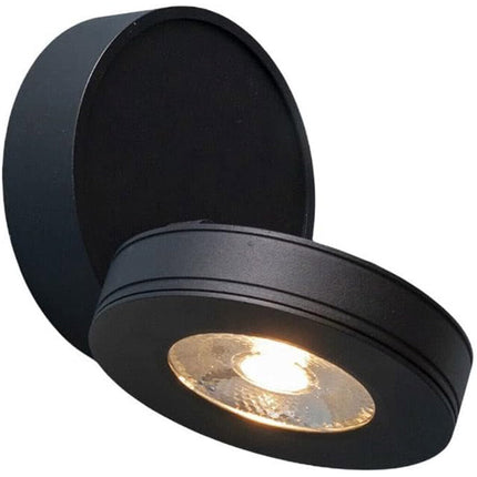 Applique orientabile 1 led cob moderno 7 watt lampada da muro parete soffitto nero luce fredda 6500k calda 3000k naturale 4000k - enzoled
