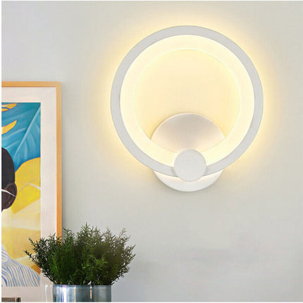 Applique a led a forma di cerchio 10 watt lampada da comodino a parete lumetto abat jour luce naturale 4000k e calda 3000k - enzoled