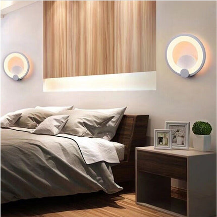 Applique a led a forma di cerchio 10 watt lampada da comodino a parete lumetto abat jour luce naturale 4000k e calda 3000k - enzoled