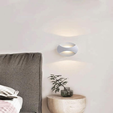 Applique a parete doppia emissione 6 watt a led lampada da muro ovale 3 modalità di luce calda fredda e naturale ( - enzoled