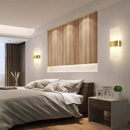 Applique moderno a led rettangolare 10 watt da parete doppia emissione lampada da interno 3 colorazione di luce - enzoled