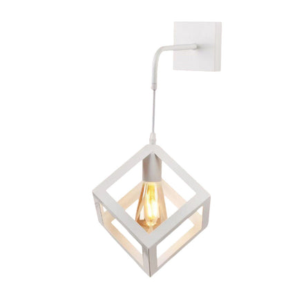 Applique da parete pendente a forma di cubo 3D stile minimal con portalampada E27 - enzoled