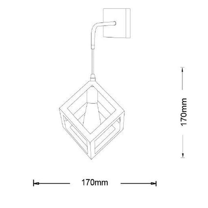 Applique da parete pendente a forma di cubo 3D stile minimal con portalampada E27 - enzoled