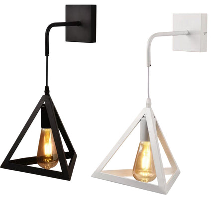 Applique da parete pendente a forma di triangolo 3D stile minimal con portalampada E27 - enzoled