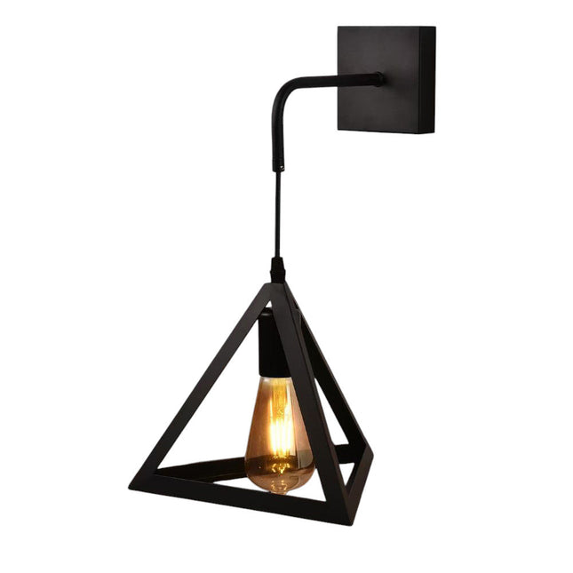 Applique da parete pendente a forma di triangolo 3D stile minimal con portalampada E27 - enzoled