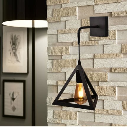 Applique da parete pendente a forma di triangolo 3D stile minimal con portalampada E27 - enzoled