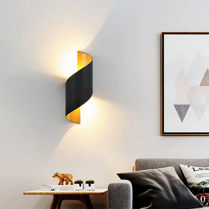 Applique moderno a spirale da parete doppia emissione di luce up e down 1 portalampada g9 in alluminio per interni - enzoled