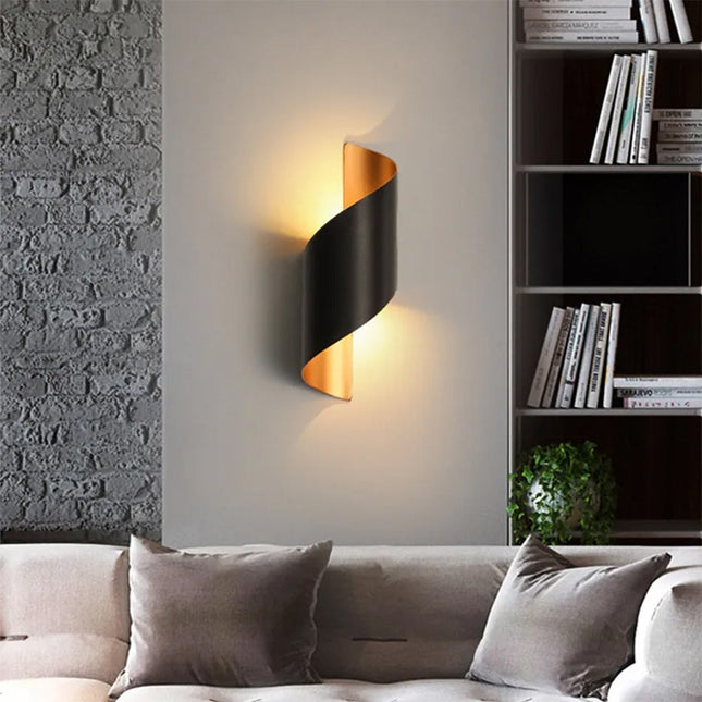 Applique moderno a spirale da parete doppia emissione di luce up e down 1 portalampada g9 in alluminio per interni - enzoled