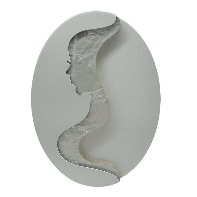 Applique a led 7 watt da parete lampada a muro con raffigurazione volto di donna illuminazione da muro 3 colorazione di luce - enzoled