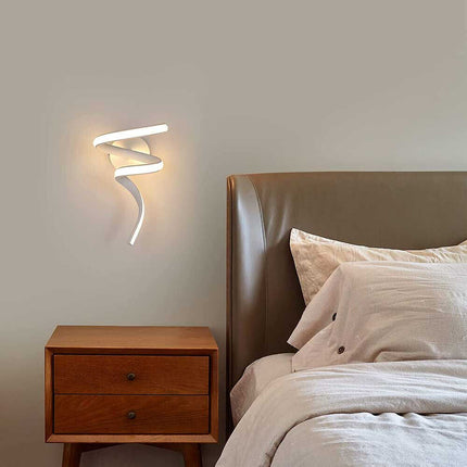 Applique a led curvo 10 watt lampada da parete stilizzata tre colorazione di luce calda fredda - enzoled