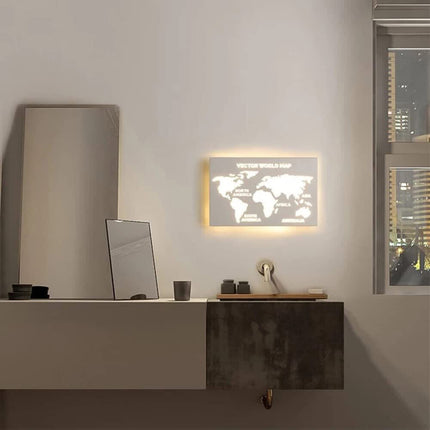 Applique a led moderno da parete retroilluminato lampada planisfero 13 watt 3 colorazione di luce - enzoled