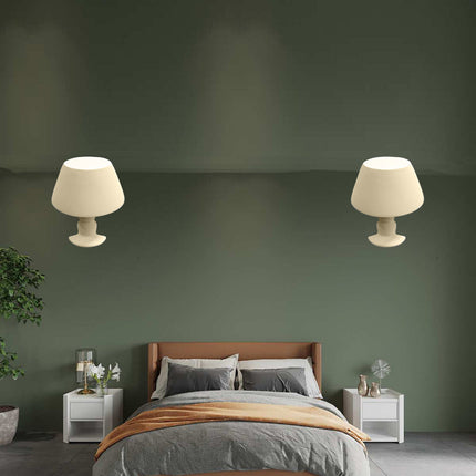 Applique in gesso a forma lume lampada a parete verniciabile lumetto attacco e14 - enzoled