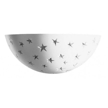 Applique in gesso mezza luna traforato verniciabile lampada da parete contemporanea attacco R7S - enzoled