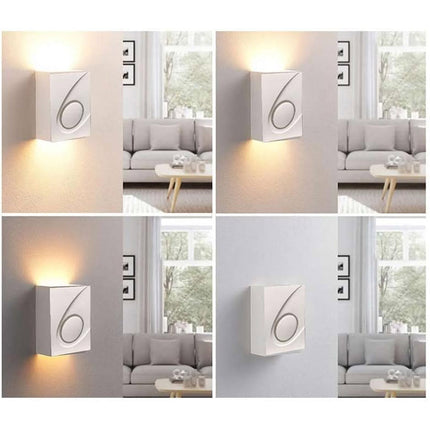 Applique in gesso ultra moderno rettangolare a doppia emissione di luce up & up e down lampada contemporanea con attacco G9 - enzoled