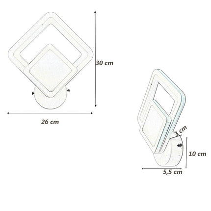 Applique moderno led a rombo 12 watt lampada da parete luce tre colorazione di luce - enzoled