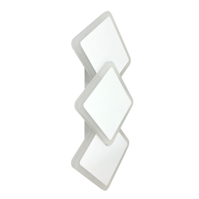 Applique moderno triplo rombi a led 14 watt da parete lumetto abat jour lampada da interno 3 colorazione di luce - enzoled