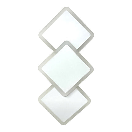 Applique moderno triplo rombi a led 14 watt da parete lumetto abat jour lampada da interno 3 colorazione di luce - enzoled