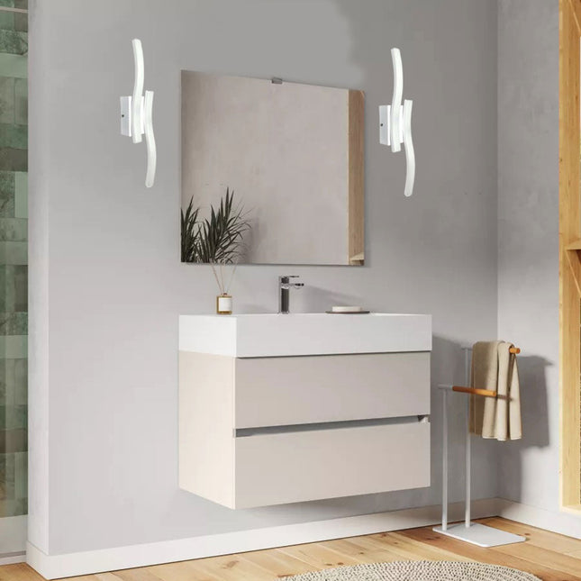 pplique a parete moderno a onda 10 watt lampada da muro bianca luce fredda 6500k calda 3000k naturale 4000k - enzoled