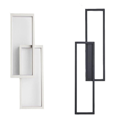Applique doppio rettangolo 32 watt lampada da parete lumetto abat jour 3 temperature di luce bianco o nero - enzoled