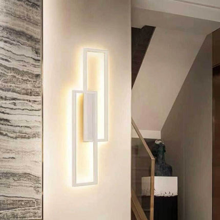 Applique doppio rettangolo 32 watt lampada da parete lumetto abat jour 3 temperature di luce bianco o nero - enzoled
