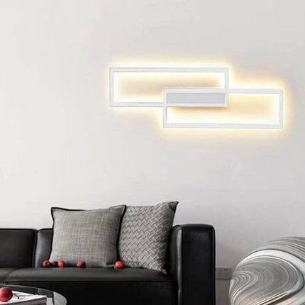 Applique doppio rettangolo 32 watt lampada da parete lumetto abat jour 3 temperature di luce bianco o nero - enzoled