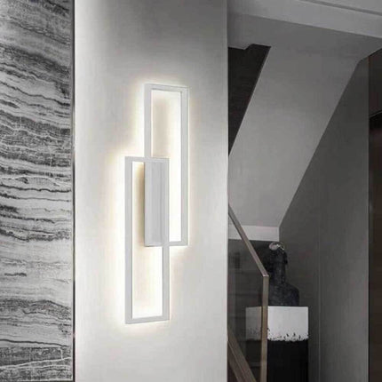 Applique doppio rettangolo 32 watt lampada da parete lumetto abat jour 3 temperature di luce bianco o nero - enzoled