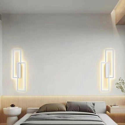 Applique doppio rettangolo 32 watt lampada da parete lumetto abat jour 3 temperature di luce bianco o nero - enzoled