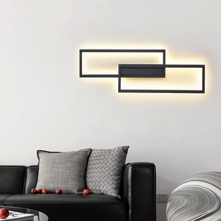 Applique doppio rettangolo 32 watt lampada da parete lumetto abat jour 3 temperature di luce bianco o nero - enzoled